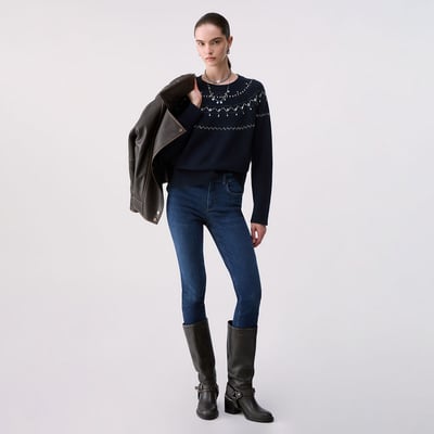 Maille en laine avec broderies bijoux LIU JO