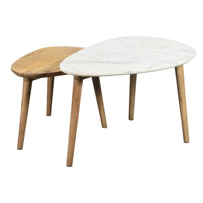 WEYE-Cleo Tables gigognes 2 Tons, Bois, chêne-Blanc, Oak-White