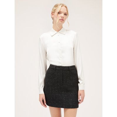 Chemise en satin de viscose de couleur unie MOTIVI