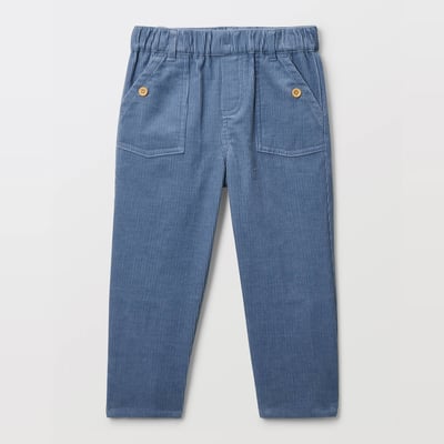 Pantalon taille élastique uni en velours en coton BIO GOTS BOUT'CHOU