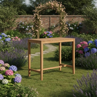Table haute en teck massif 120 cm Sarina TECK ATTITUDE