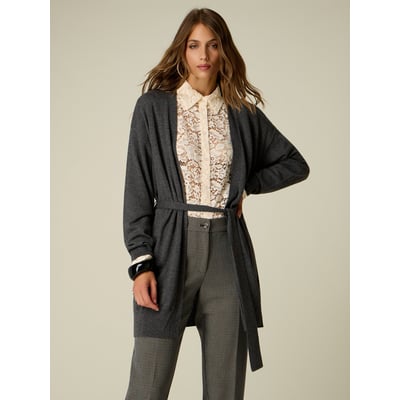 Cardigan long avec ceinture OLTRE