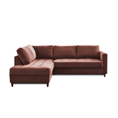 Canapé d'Angle Convertible en Velours 5 places - ANNA LISA DESIGN