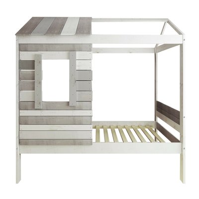 Pack lit cabane avec sommier et matelas Bois massif  CHARLES AKITEN RETAIL