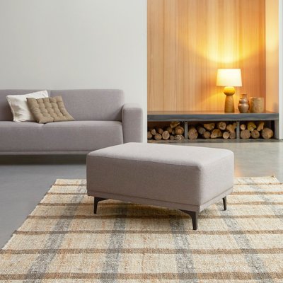 Repose-pieds en tissu gris taupe LARS TIKAMOON