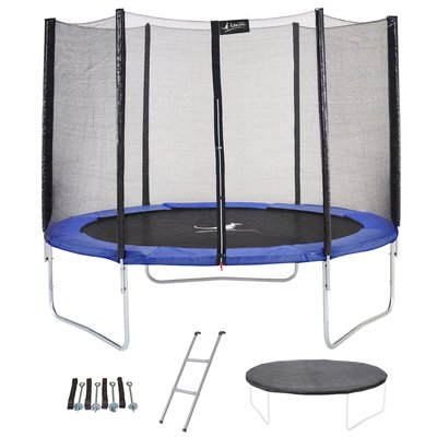 Trampoline rond Bleu Ø250cm avec filet, échelle ,bâche et kit ancrage KANGUI