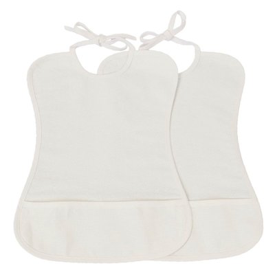 Lot de 2 bavoirs bébé imperméable point de croix LINANDELLE