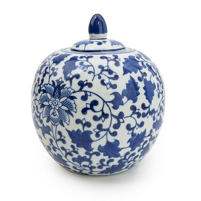 9" Sumatra Ornate Design Ginger Jar SO'HOME