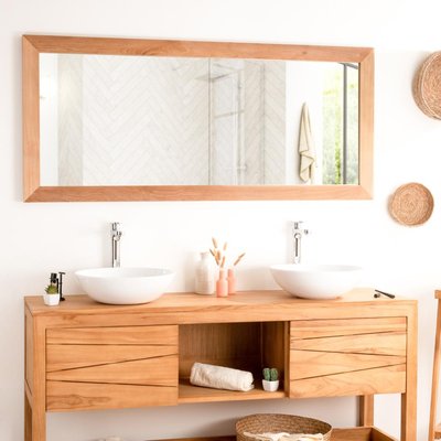 Grand miroir en teck massif rectangle 160 x 70 WANDA COLLECTION