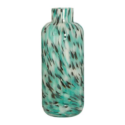 40cm Turquoise Speckled Glass Vase SO'HOME