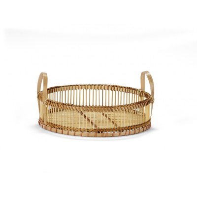 Plateau rond bambou avec anses - 30x14cm WADIGA