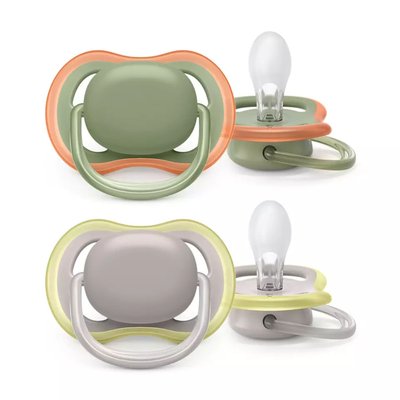 Lot de 2 sucettes Ultra Air 6/18 mois Vert/Gris PHILIPS AVENT