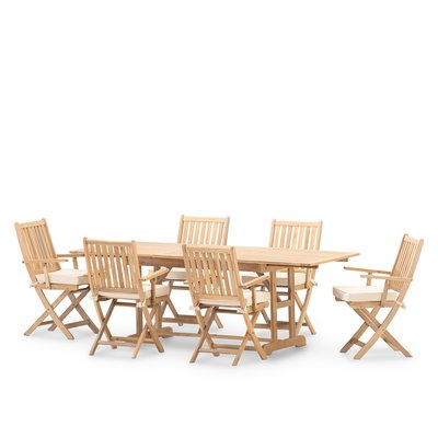 Salon de jardin, 6 chaises, JAVA LIGHT DEFORA HOME