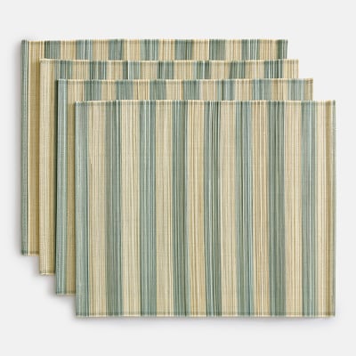 Lot de 4 sets de table, en bambou, rayés, PAOLI LA REDOUTE INTERIEURS