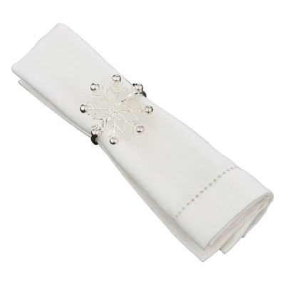 Rond de serviette flocon argenté x2 FEERIC LIGHTS & CHRISTMAS