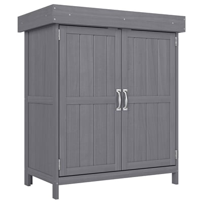 Abri de jardin Bois Gris foncé OUTSUNNY