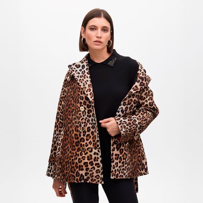 Trench ceinturé court avec ceinture incluse imprimé léopard LOLA CASADEMUNT