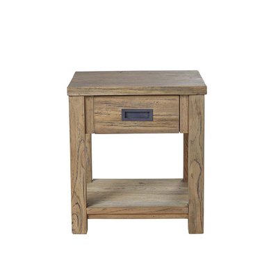 Table de chevet en bois de teck recyclé 1 tiroir  CARGO BERAH GETAH