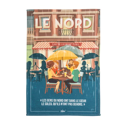 Torchon imprimé en coton, WIM LE NORD COUCKE