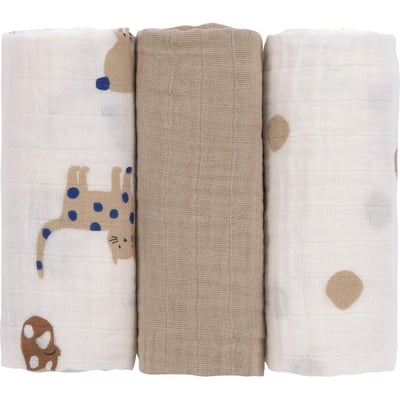 Lot de 3 langes mousseline Feuille LASSIG