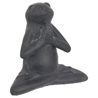 Statuette d extérieur grenouille Lia gris H18cm en ciment ATMOSPHERA