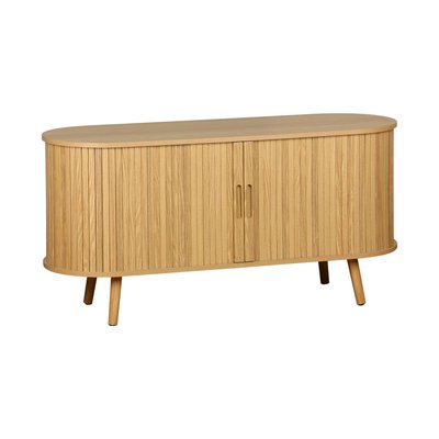 Meuble TV scandinave effet bois rainuré 2 portes coulissantes 120cm LEGACY SWEEEK