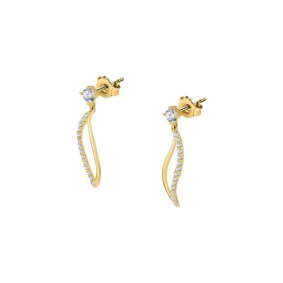 Boucles d'oreilles en or 375 et oxyde de zirconium CLEOR