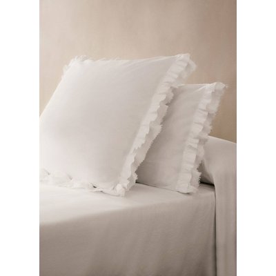Deux taies d’oreiller coton lavé volant lin 50x75 cm MANGO HOME