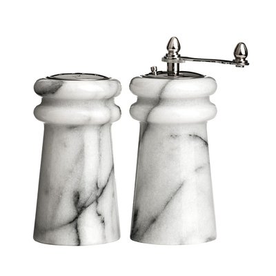 Salt & Pepper Shaker Set in White Marble SO'HOME
