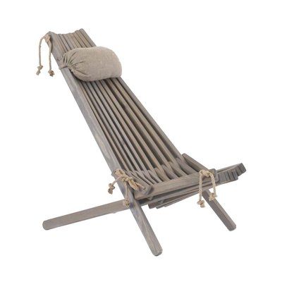 Chilienne bois EcoChair (coussin offert) Pin Gris JARDINDECO