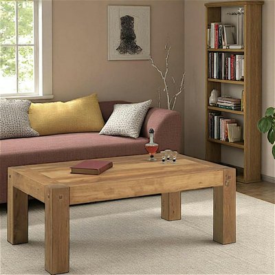 Table basse rectangulaire chêne massif naturel finition huilée 120x70cm FJORD PIER IMPORT