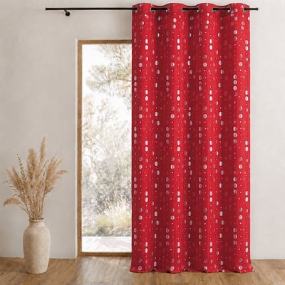 Rideau en jacquard froissé à imprimés "rond" HOME MAISON