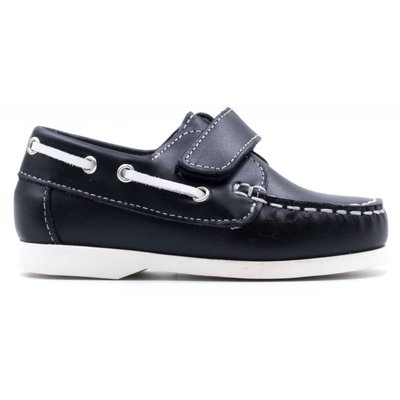 Chaussures bateau en cuir à scratch MIN BOAT BONI&SIDONIE