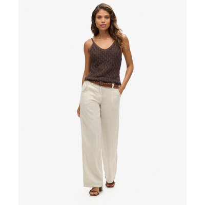 Pantalon taille basse en lin SUPERDRY