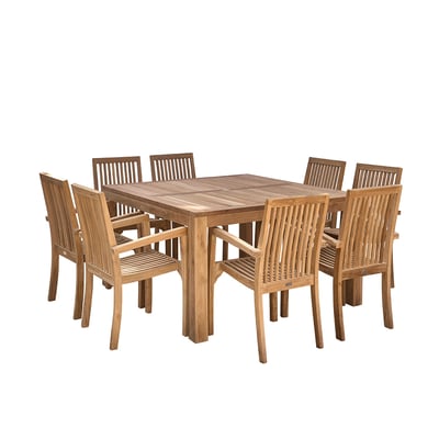 Salon de jardin en teck massif 8 places  MALTE BERAH GETAH