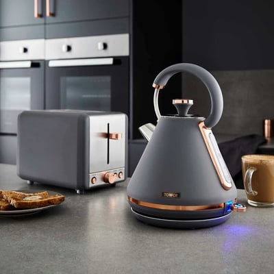 Tower Cavaletto Kettle & 4-Slice Toaster Set – Black TOWER