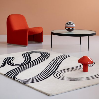Tapis salon et chambre fait main en laine motif géométrique DEFLOW UN AMOUR DE TAPIS