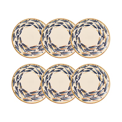 Lot de 6 assiettes à dessert en grès, MARIUS NOVASTYL