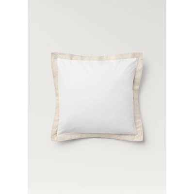 Deux taies d'oreiller percale de coton brodé lin 60x60 cm MANGO HOME