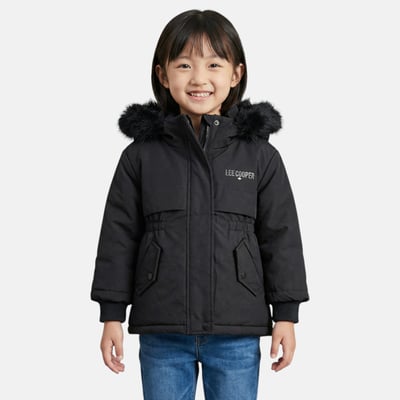 Parka à capuche bordée de fourrure d'imitation, coupe décontractée et fermeture zippée ALASKA LEE COOPER