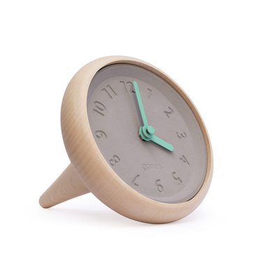 Horloge à poser bois d'érable et béton - TOUPIE GONE'S