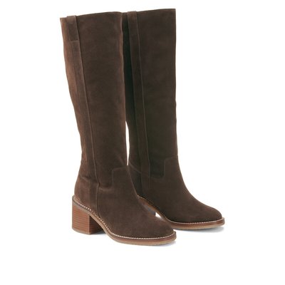 Stiefel aus Veloursleder, Blockabsatz LA REDOUTE COLLECTIONS