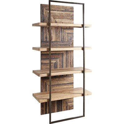 Étagère design bois recyclé et métal style industriel naturel RECOLLECTION