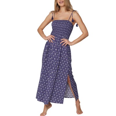 Robe longue estivale Navy Cachemire ADMAS