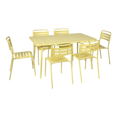 Table de jardin pliante métal + 6 assises AMÉLIA SWEEEK