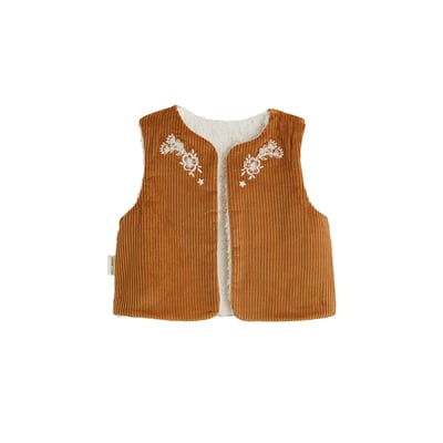 Veste sans manches enfant réversible en sherpa Cléo PETIT BEGUIN