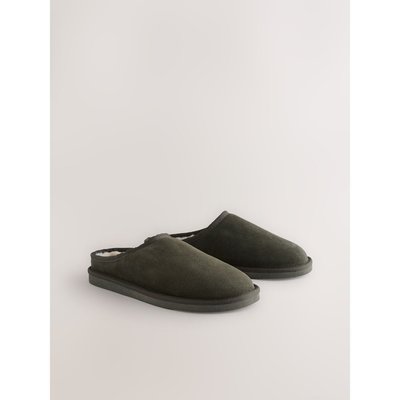 Chaussons mules en daim fourrés Signature NEXT