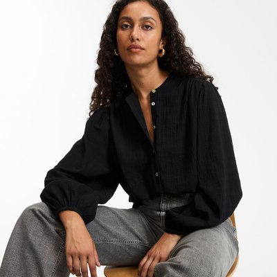Chemise col mao, oversize, Signature LISE LA REDOUTE COLLECTIONS