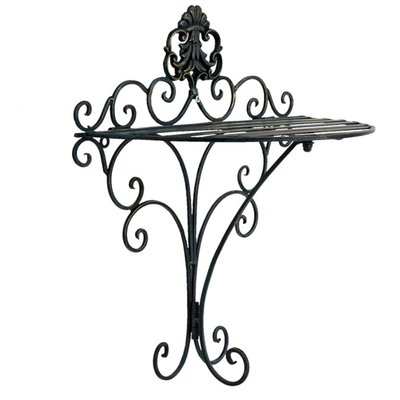 Étagère murale métal noir classique 33x20x39cm WADIGA