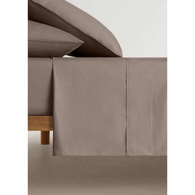Drap plat percale de coton 300 fils lit 180/200 cm MANGO HOME